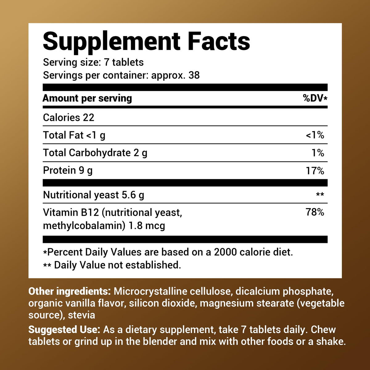 Dr. Berg Nutritional Yeast Tablets - Natural B12 Added - All 8 B Vitamin Complex - Organic