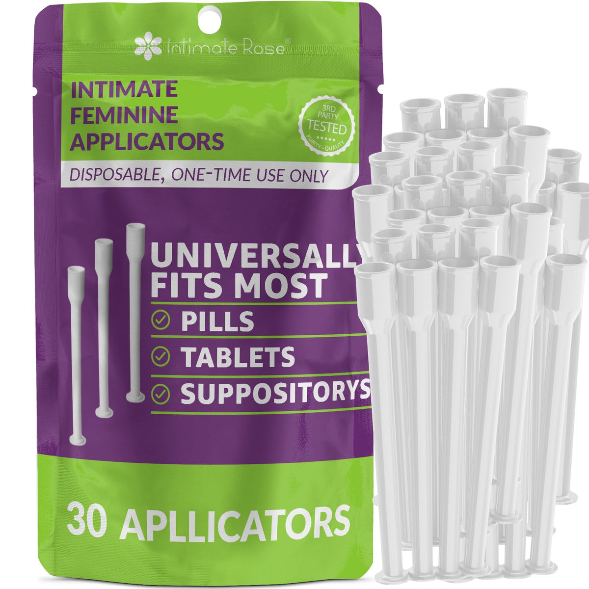 Intimate Rose Save 10% on Boric Acid Vaginal Suppositories - 30 Count (600mg) + 30 Applicators