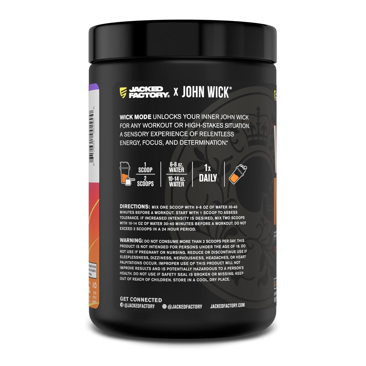Jacked Factory X John Wick - Wick Mode Pre Workout Powder - Intense Energy