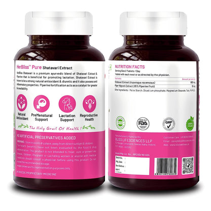 Sheltr Organic Shatavari Biopiperine - Women Health - Lactation Support Immunity Booster Menopause