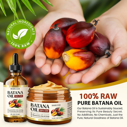 Bofuoos Raw Batana Oil for Hair Growth, 100% Natural Organic from Honduras