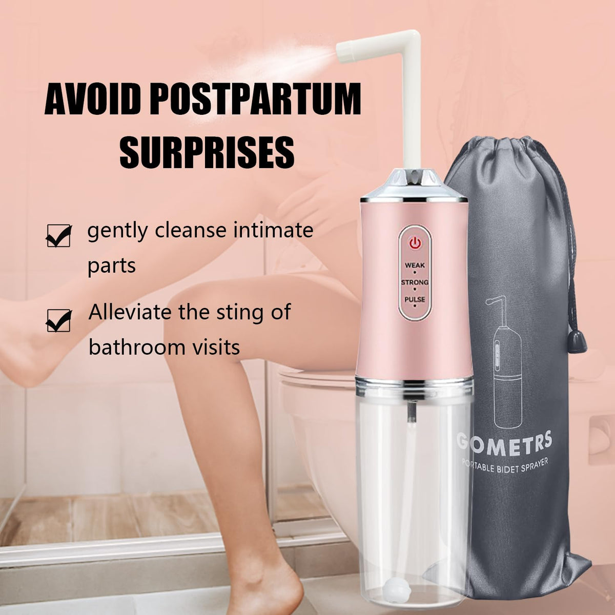Electric Portable Bidet -Mobile Toilet Shower-Butt Shower Replacing Wet Wipes - for Travel