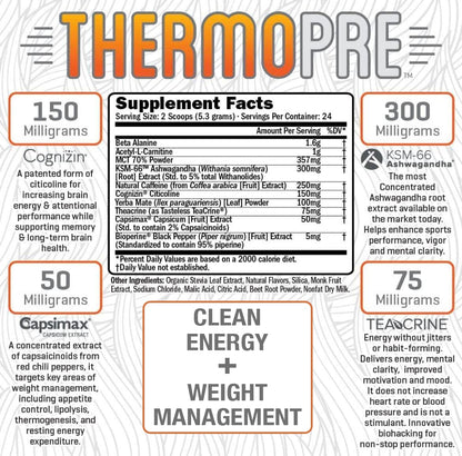 RAW Synergies Pre Workout Thermogenic Fat Burner Powder for Women and Men