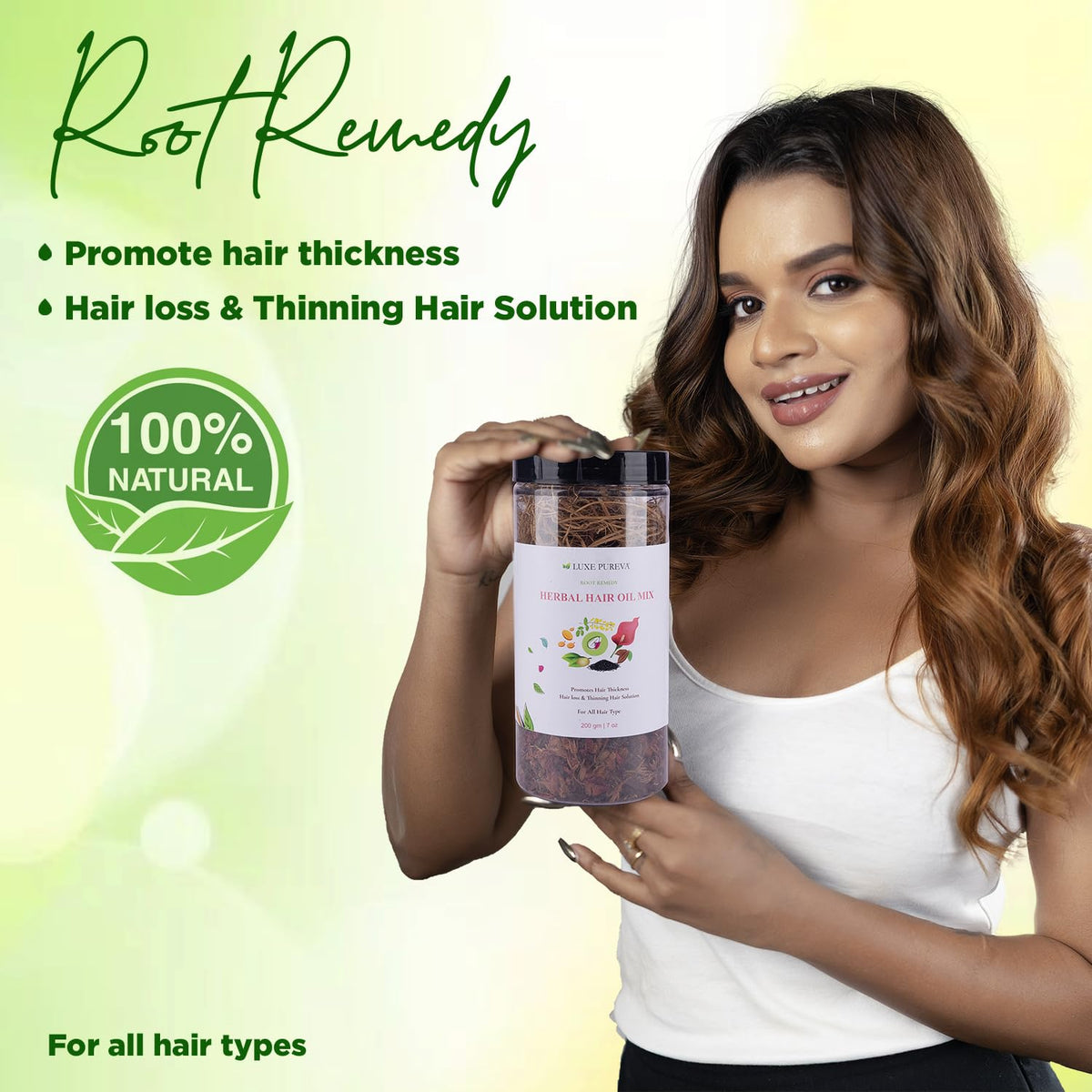 LuxePureva Herbal Hair Oil Mix - Herbs For Hair Growth - 19 Vital Herbs For Long, Thick, And Lustrous Hair - Hair Care Product For Women And Men - DIY Oil Infusion - DOES NOT INCLUDE OIL