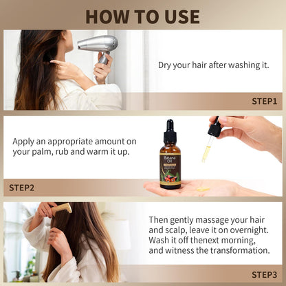 Batana & Rosemary Hair Growth Oil - Scalp Treatment & Strengthening for Growth & Loss, Thinning, Dry Scalp, Split Ends - Natural Hair Oil for Women & Men - Intensive Repair & Nourishing, 1 fl oz