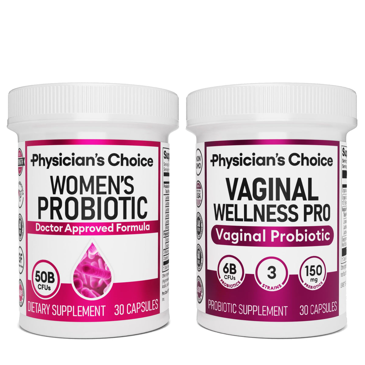 Physician's CHOICE Feminine Power Duo Bundle - Vaginal Probiotic + Womens Probiotic