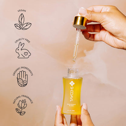 Shedavi Iconic Vegan Hair Serum with Botanicals - Growth Treatment for Women & Men's Dry, Damaged Hair and Scalp with Argan, Coconut, Castor, and Tea Tree Oils