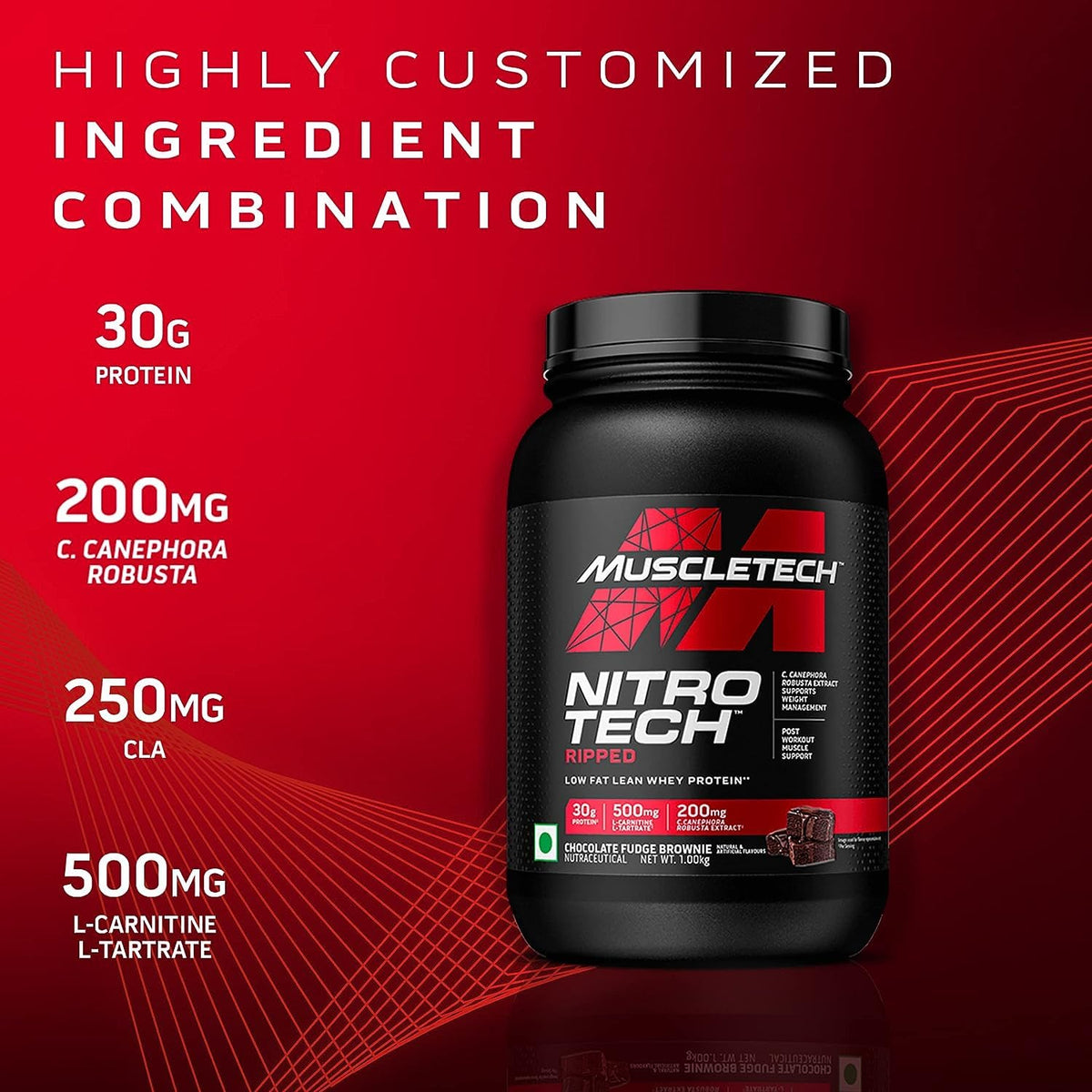 Protein Powder for Weight Loss - MuscleTech Nitro-Tech Ripped - Whey Protein Powder