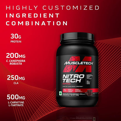 Protein Powder for Weight Loss - MuscleTech Nitro-Tech Ripped - Whey Protein Powder