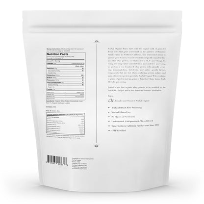 NorCal Organic Unflavored Whey Protein - 2lbs Bulk - 100% Grass-Fed, USDA Certified
