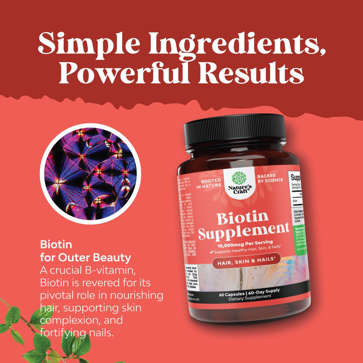 Bundle of Herbal Menopause Supplement for Women and 10000 mcg Pure Biotin Pills for Women & Men