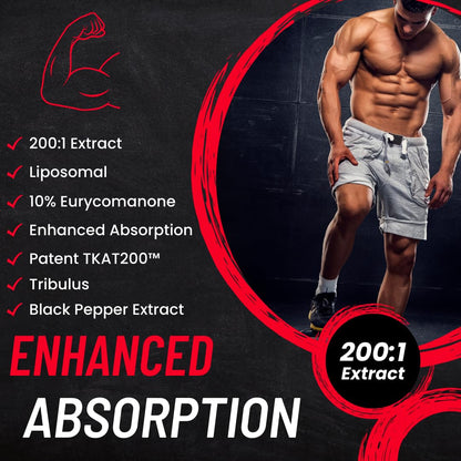Advanced Bionetix Liposomal Longjack Tongkat Ali Extract Capsules - Powerful Pure Extract - Strength, Drive, Performance & Muscle Mass