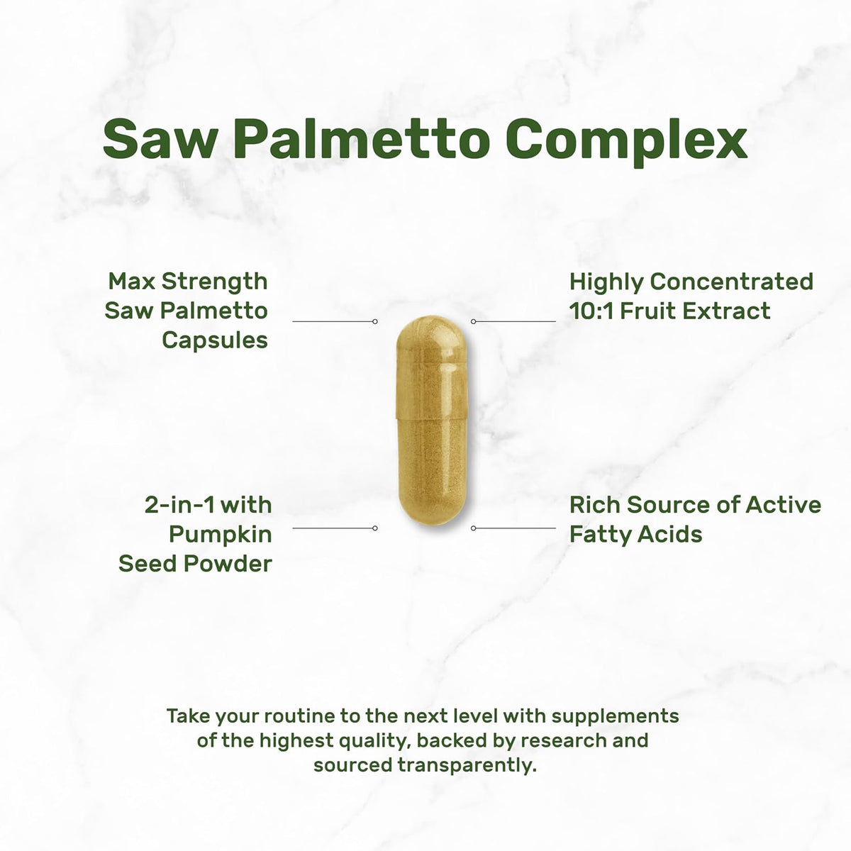 Saw Palmetto Supplement with Pumpkin Seed, 300 Capsules - Promotes Prostate Health - DHT Blocker - Hair Growth Vitamins, Maintain Normal Urinary Frequency