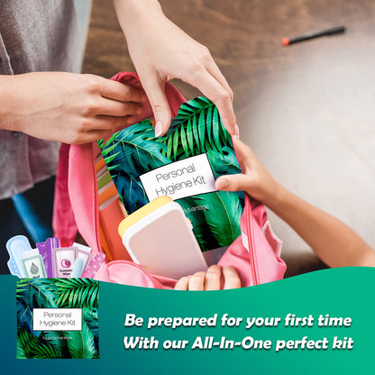 Menstrual Kit All-in-One - Convenience on The Go - Single Period Kit Pack for Travelling, Tweens