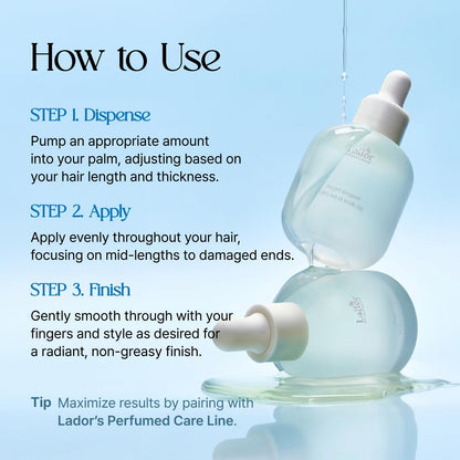 LA’DOR Perfumed Hair Oil (Angel Muguet), Floral Musk Fragrance, Argan & Avocado Oils with Keratin for Shine and Frizz Control, for Dry, Damaged Hair, Korean Hair Care (1.01 Fl Oz / 30 ml)