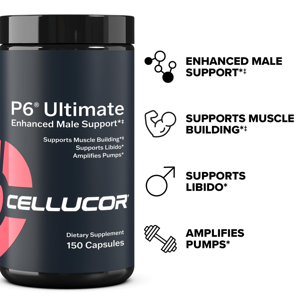 Cellucor P6 Ultimate - Enhanced Support for Men - Supports Muscle Growth & Strength