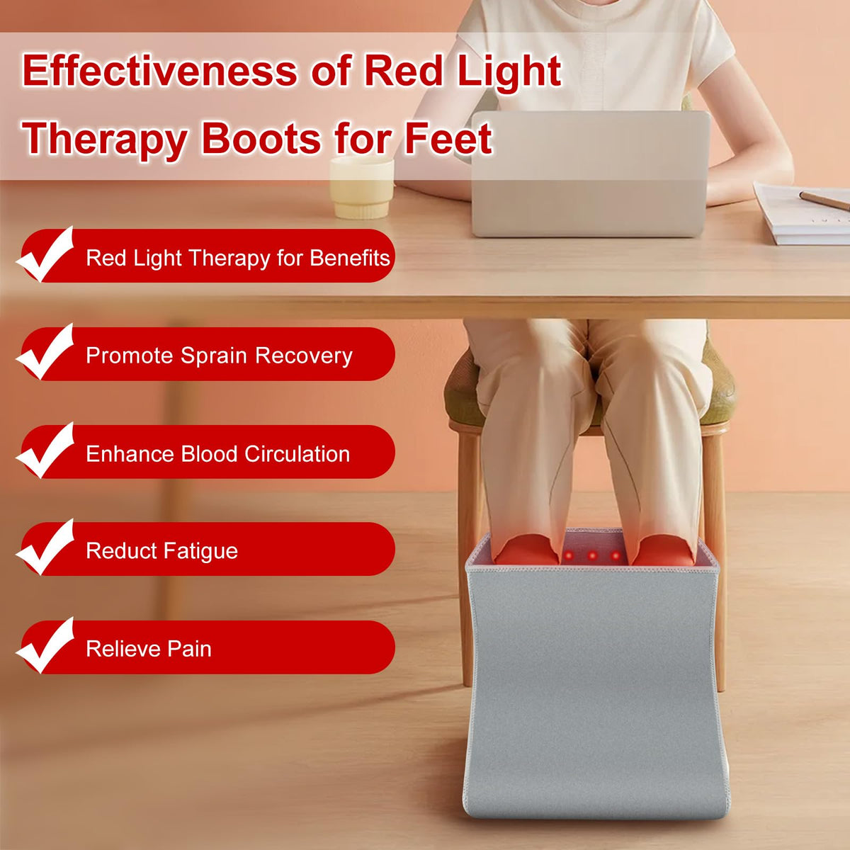 Red Light Therapy Boot for Feet, Infrared Light Therapy Slipper for Perfect Foot Care, Ideal for Ankle