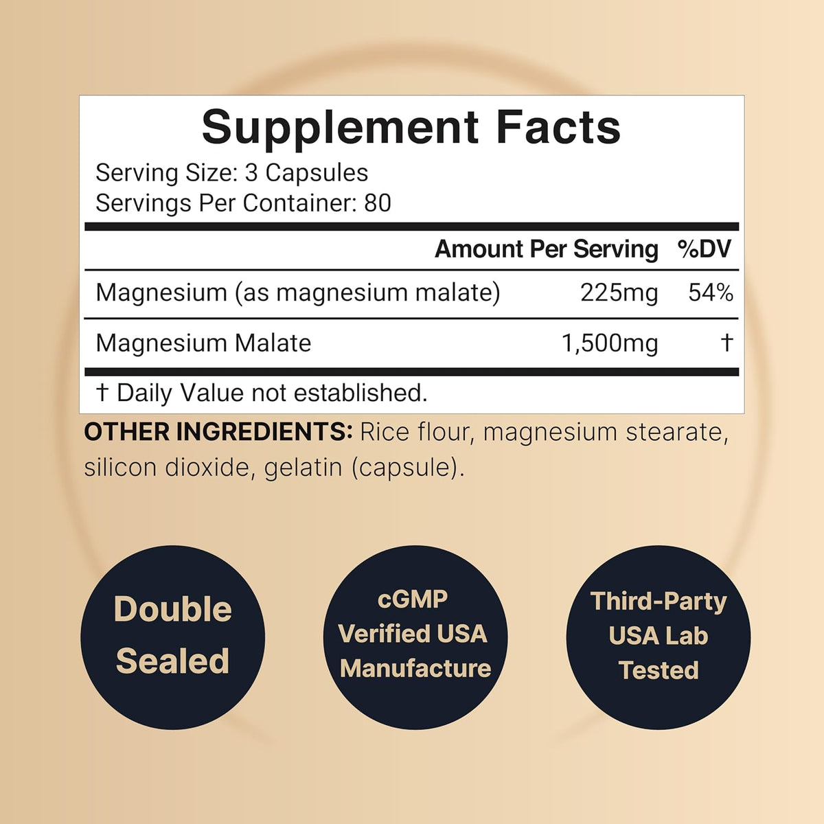 NatureBell Magnesium Malate 1,500mg, 240 Capsules - Chelated for High Absorption - Energy & Nervous System Support - Non-GMO, Gluten-Free