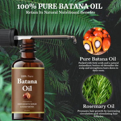 Batana Rosemary Oil for Hair Growth, 100% Pure Natural Organic Batana Oil with Rosemary Enhance Thickness and Strength, Batana Hair Growth Oil