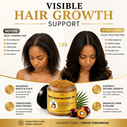 Raw Batana Oil for Hair Growth by Dr. Sebi Organic Raw Honduras Oil - 100% Pure & Natural Botana Paste for Thicker, Stronger Hair for Men and Women