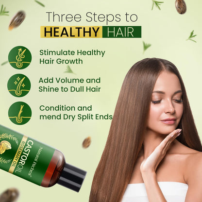 Natural Riches Castor Oil with Rosemary, 8 fl oz - Organic Blend for Thicker, Fuller Hair Growth - Premium Grade Hair Treatment.