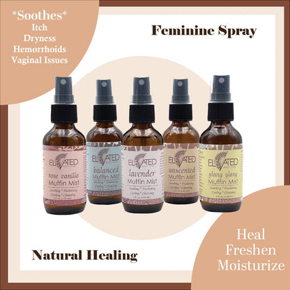 ELEVATED Muffin Mist - Organic Natural Feminine Spray - 5 Scents - Yoni Oil - Vegan - Herbal Infused Oil