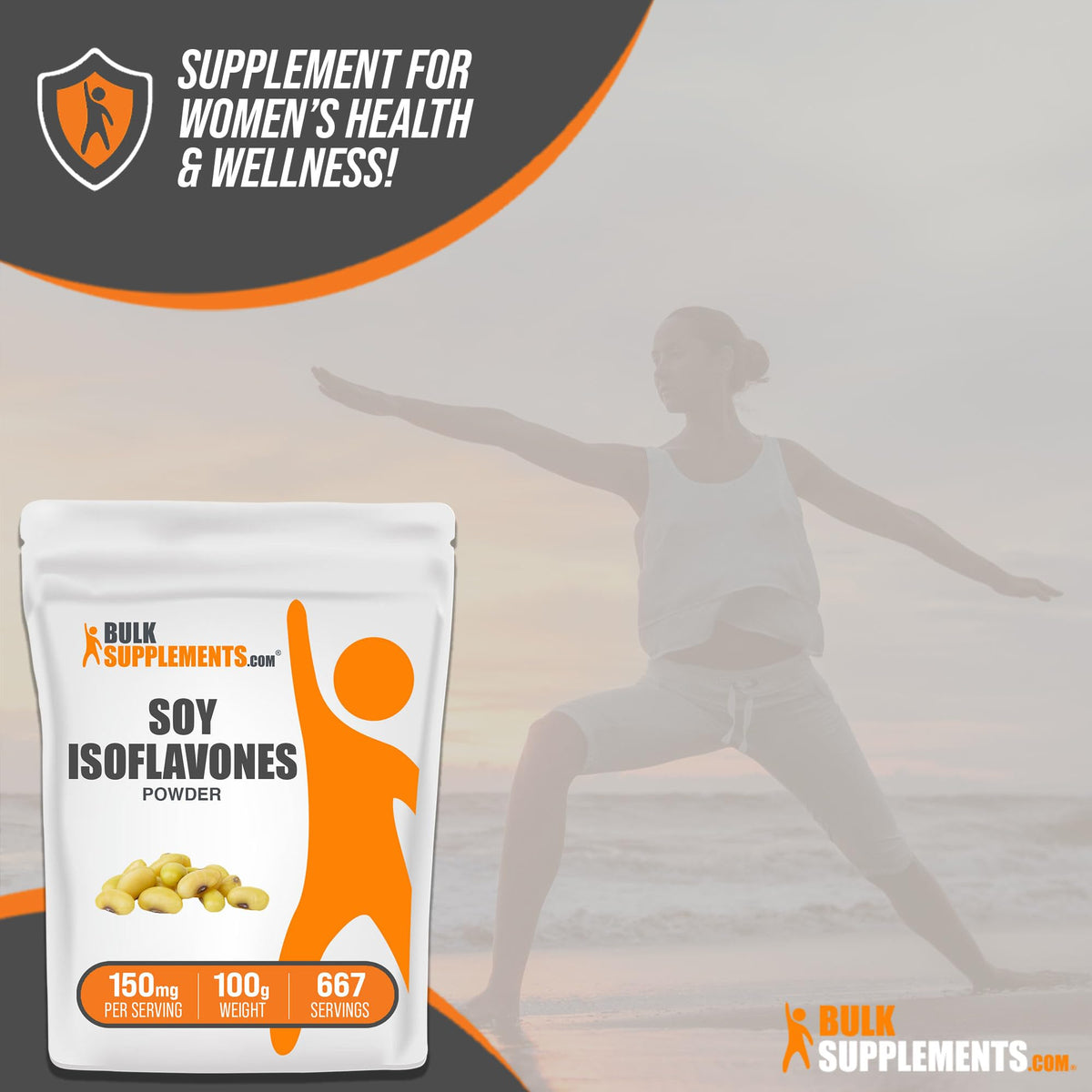 BULKSUPPLEMENTS.COM Soy Isoflavones Powder - Soy Isoflavones 150mg, Isoflavones Supplement