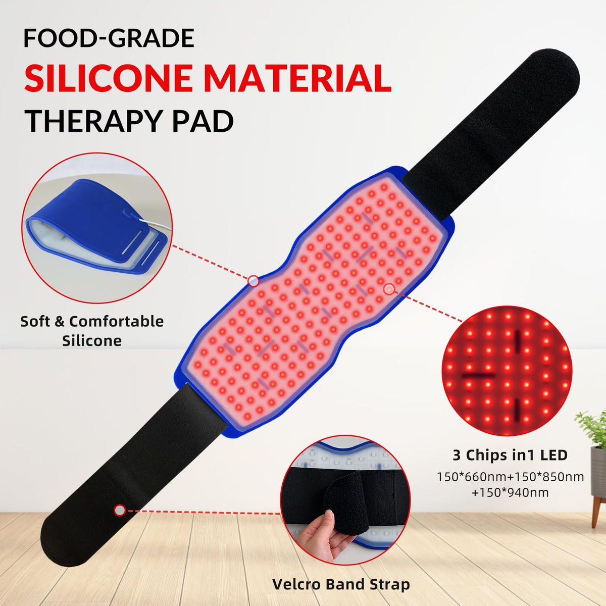 Yoveck Red Light Therapy Belt, Silicone Red Light Therapy Pad Near Infrared Light Therapy