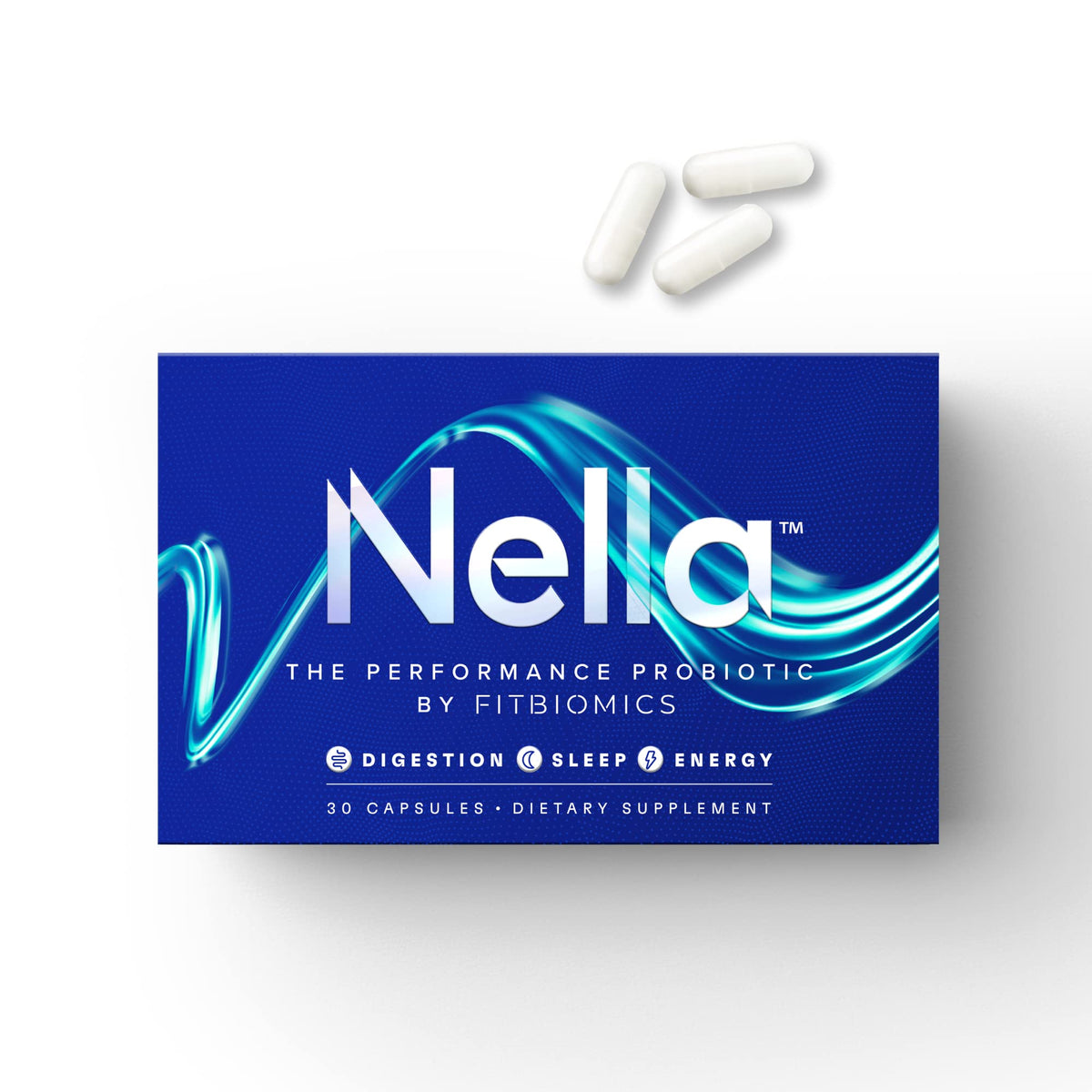 FITBIOMICS Nella Gut Health Supplements for Women & Men (30 Capsules)