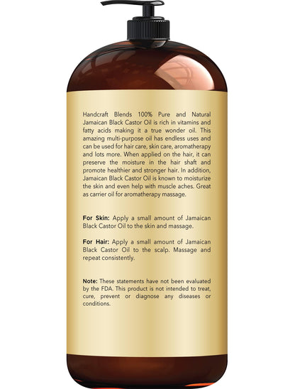 Handcraft Blends Jamaican Black Castor Oil for Hair Growth, Eyelashes and Eyebrows