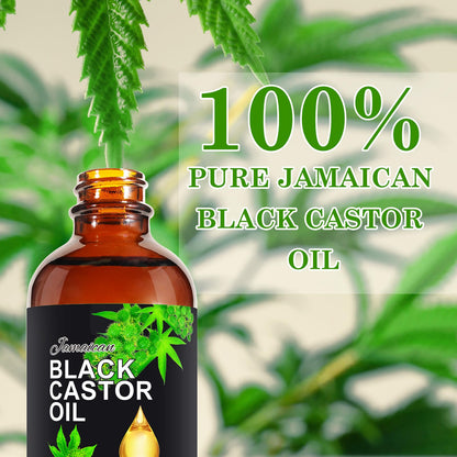 120ML Jamaican Black Castor Oil, Castor Oil Organic Cold Pressed Unrefined, Pure Natural Castor Oil for Hair Growth, Eyelashes & Eyebrows, Deep Cleansing, Skin & Scalp Moisturizer, Nail Care Grow