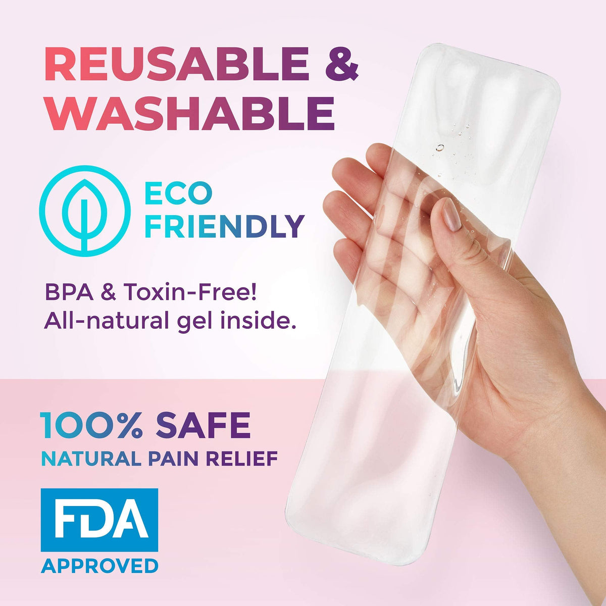 Reusable Perineal Ice Packs with Washable Sleeves - for Hemorrhoids, Postpartum Vaginal Pain