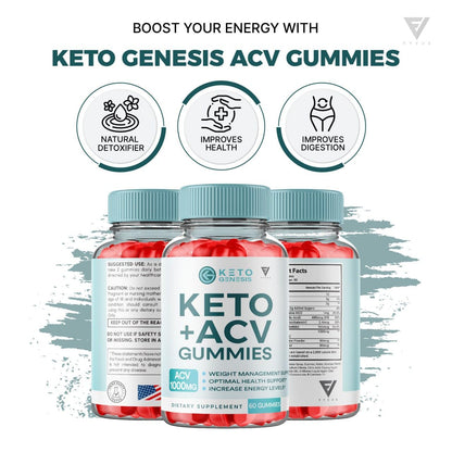 (2 Pack) Keto Genesis Keto ACV Gummies Advanced Weight Loss, Ketogenesis Keto