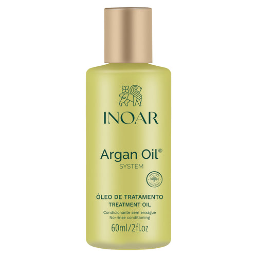Inoar Argan Oil Hydrating Treatment Oil with Smoothing & Thermal Protection for Hair, Vegan & Cruelty-Free, 2 Fl Oz