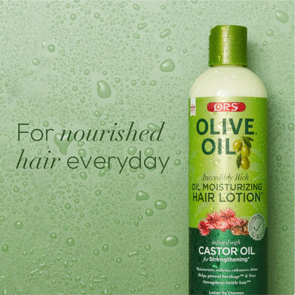 ORS Olive Oil Incredibly Rich Moisturizing Hair Lotion with Castor Oil 8.5 Ounces (Pack of 3)