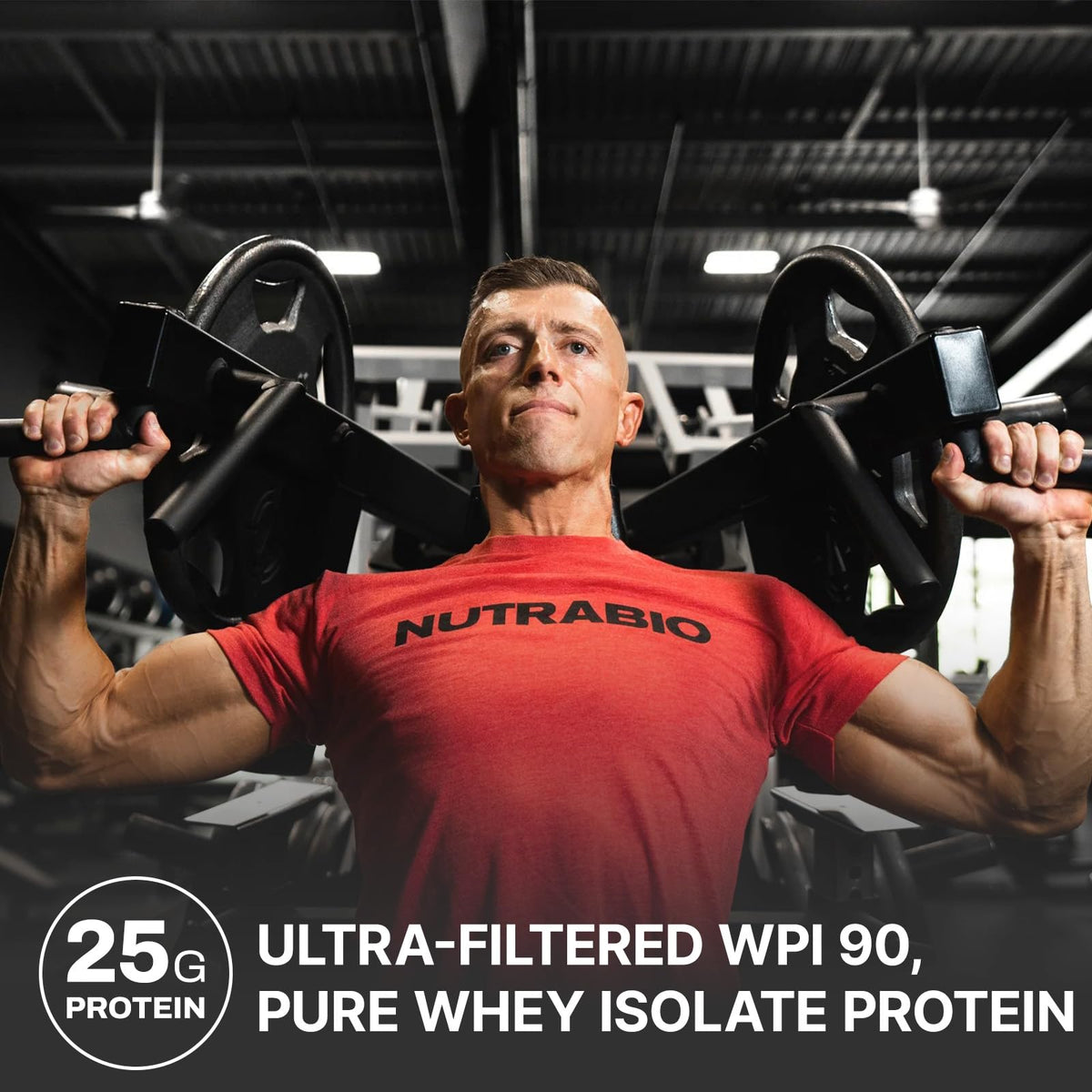 NutraBio Whey Protein Isolate Supplement - 25g of Protein Per Scoop with Complete