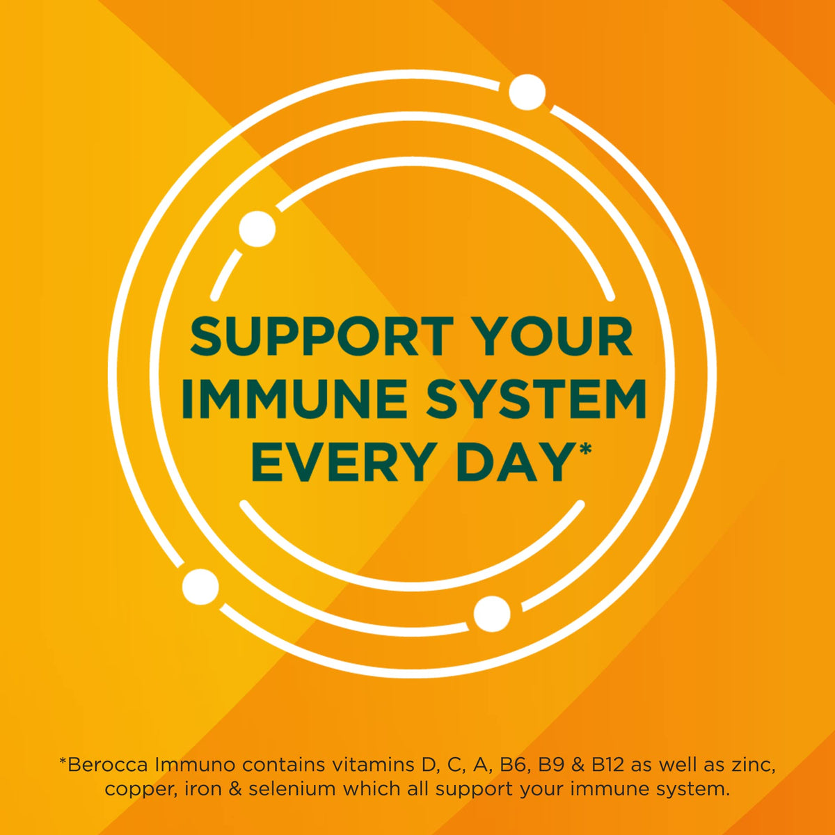 Berocca Immuno Effervescent Tablets, 11 Vitamins and Minerals, Including Vitamins D, C
