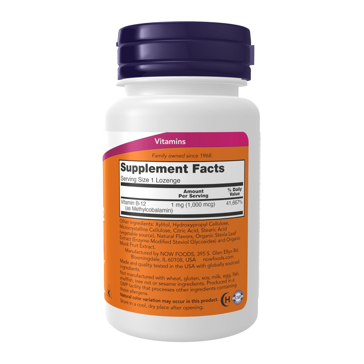 NOW Supplements, Methyl B-12 (Methylcobalamin) 1,000 mcg, Nervous System Health*, 100 Lozenges
