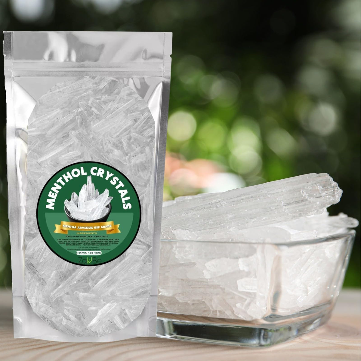 ZAVBE 1LB Menthol Crystal Mentha Arvensis Pure Natural in Resealable Bag USP Food Grade