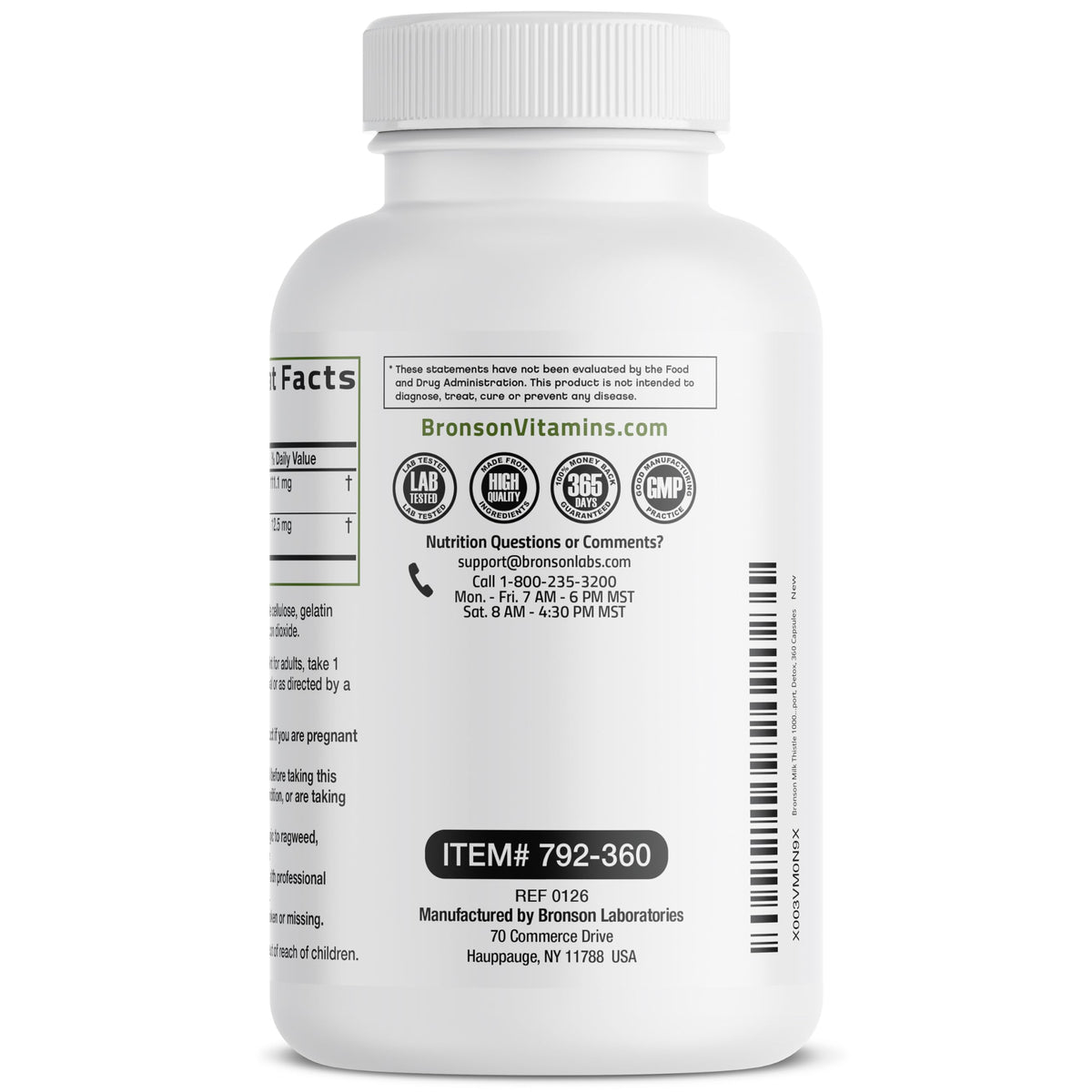 Bronson Milk Thistle Silymarin Marianum & Dandelion Extract, 120 Capsules - 2-in-1 Liver Cleanse, Health, Detox & Antioxidant Support, Non-GMO, Gluten-Free, Soy-Free