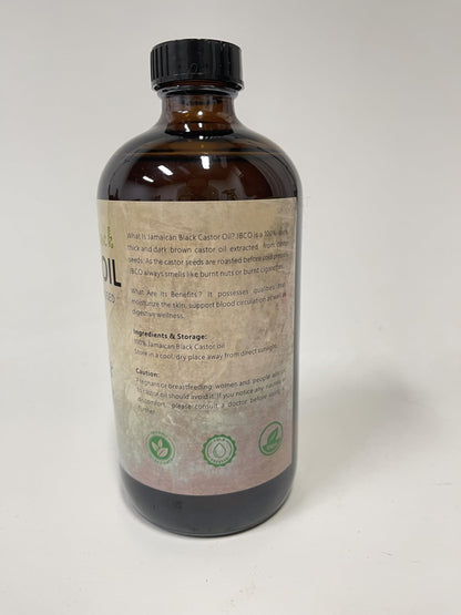 Jamaican Black Castor Oil, Organic Castor Oil Cold Pressed Unrefined Glass Bottle,Rich in Vitamin E, Omega Fatty Acids and Minerals Castor Oil for Face, Hair & Skin, Lashes & Brows, Nail Care 8OZ