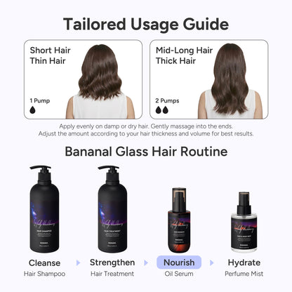 BANANAL 2-in-1 Hair Serum & Perfume Oil - Korean Hair Care, Moroccan Argan Oil & 12 Amino Acids for Dry Damaged Hair, Anti-Frizz Glass Hair Shine, Paraben-Free, Woody Blackberry, 3.38 fl oz