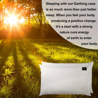 ibowee Grounding Piowcase 2 Pack, Conductive Pillowcase with US Cord for Natural Wellness