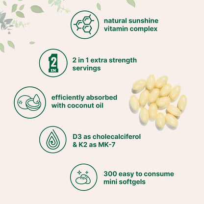 Micro Ingredients Vitamin D3 10,000iu + K2 200mcg Softgels & Pure Triple Magnesium Complex 400mg Capsules - 2 Pack Bundle - Essential D & K Sunshine Vitamins - Glycinate, Malate, & Taurate Forms