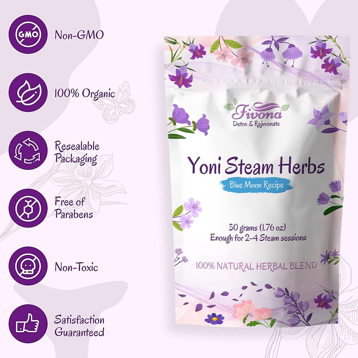 FIVONA Yoni Steaming Herbs - For Feminine Use And Rituals - V-Detox, Cleanse, Wash, Odor Control