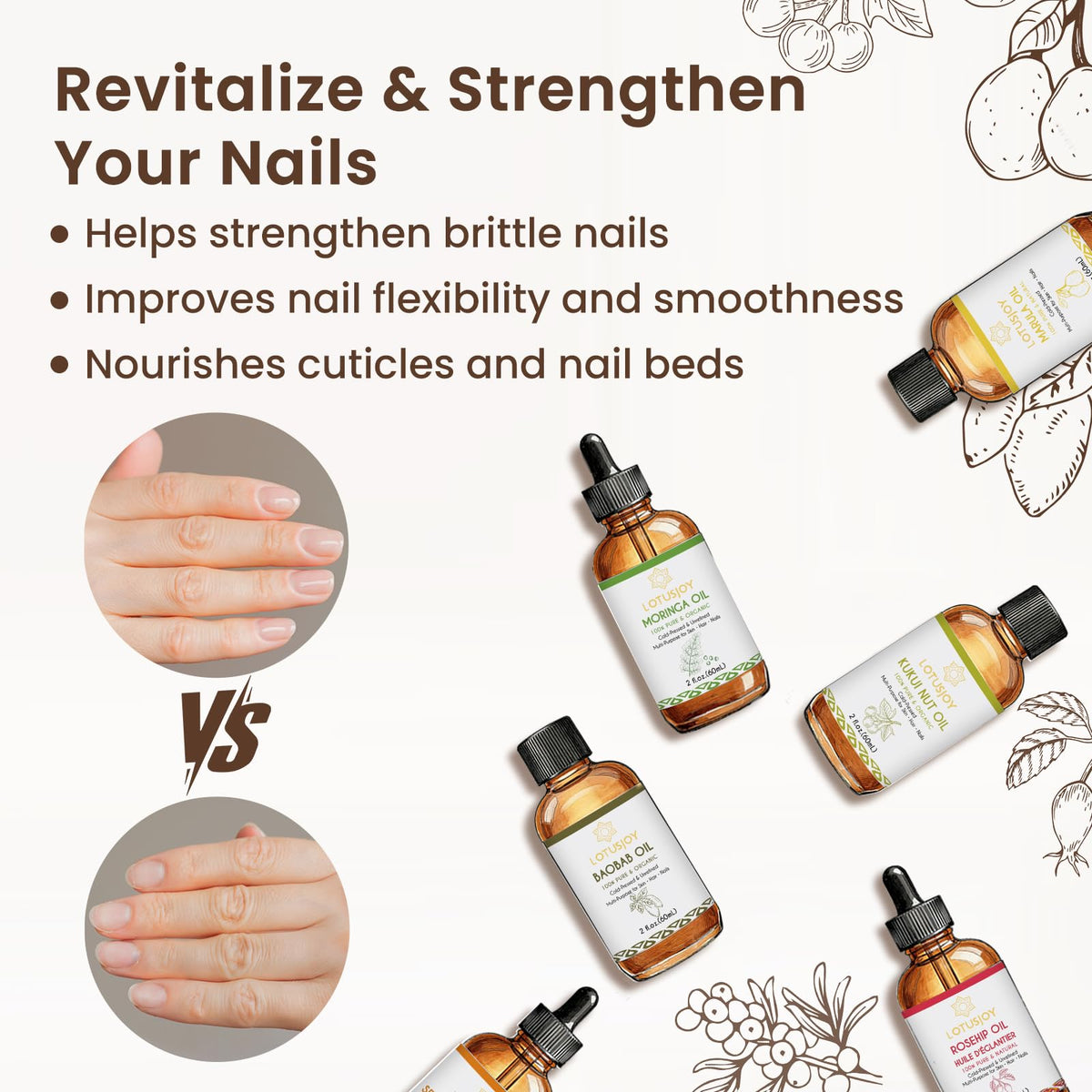 LOTUSJOY Fenugreek Oil, Organic & Unrefined, Multi-Purpose for Skin Hair Nails, 2 fl oz (60mL)
