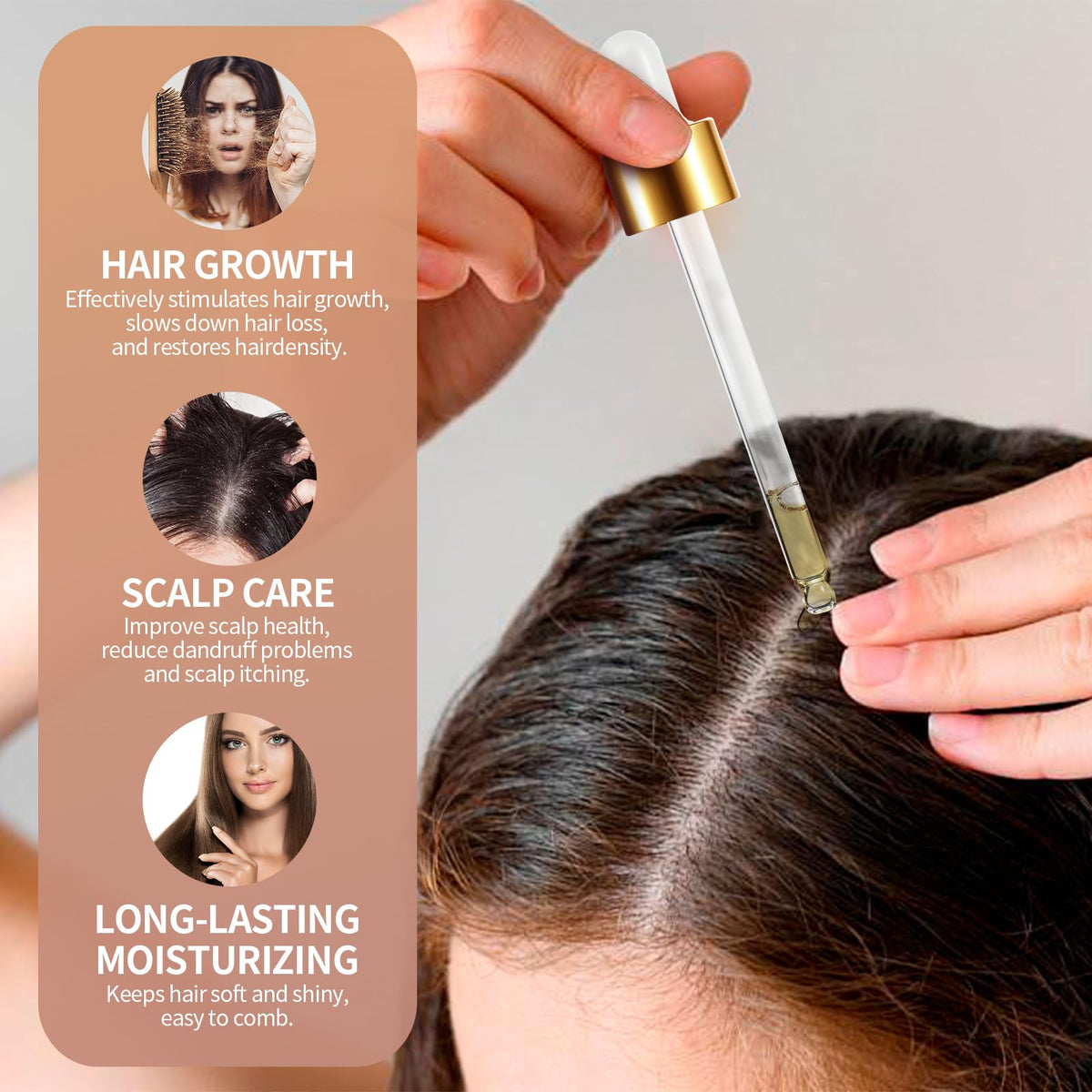 Beauty Hair Oil for Women - Natural Hair Growth Oil, Soothes Scalp & Reduces Dandruff, Strengthens Thin Hair for Voluminous Shine.