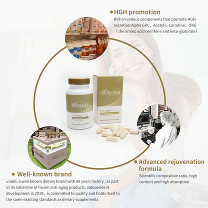 AGELESS: UltraMAX Gold Capsules, HGH Anti-Aging Supplement for Women, Slows