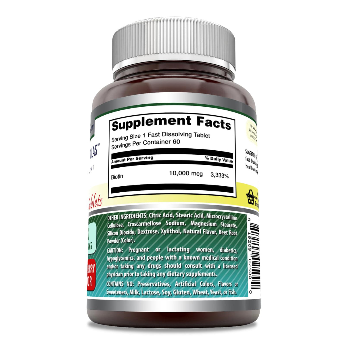 Amazing Formulas Biotin 10,000 mcg - Fast Dissolve Tablets - Non-GMO - Gluten Free Supplement - Made in USA (Strawberry, 60 Count)