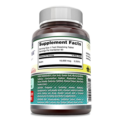 Amazing Formulas Biotin 10,000 mcg - Fast Dissolve Tablets - Non-GMO - Gluten Free Supplement - Made in USA (Strawberry, 60 Count)